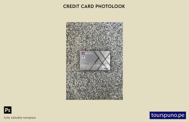 listo para imprimir plantilla frontal de aspecto fotográfico de tarjeta visa p 3